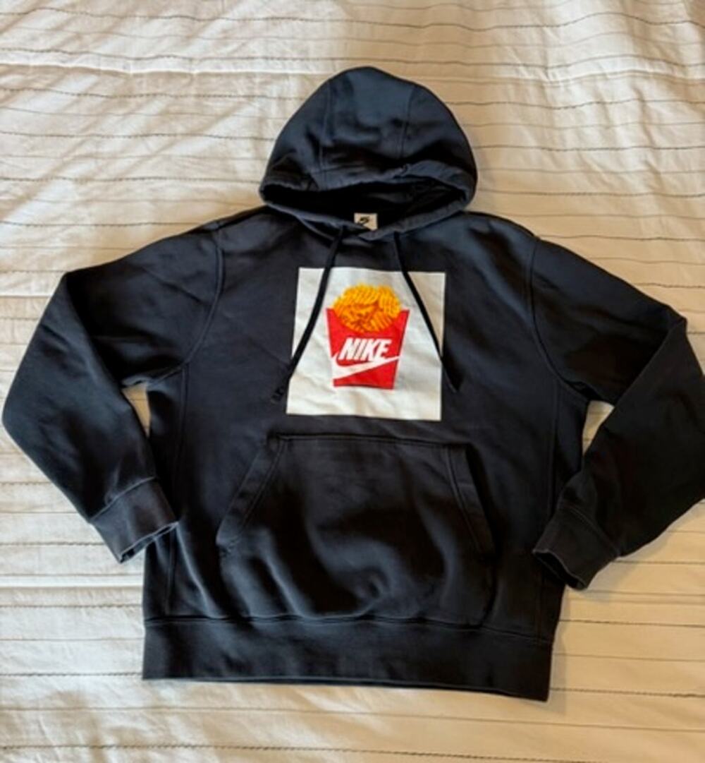 Nike Black Sole Food Fleece Hoodie With Waffle Fries Graphic